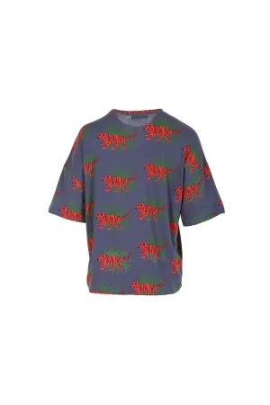 In The Jungle T-Shirt Lagoon Navy in Cotton