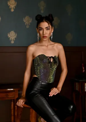 Inner goddess - crystal mesh corset top