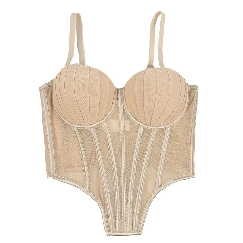 IRENE TINNIE Women's Mesh Transparent Corset - Sexy Fashion Tops 2025