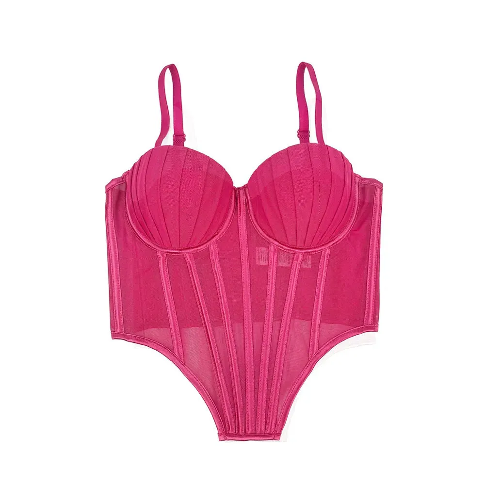 IRENE TINNIE Women's Mesh Transparent Corset - Sexy Fashion Tops 2025