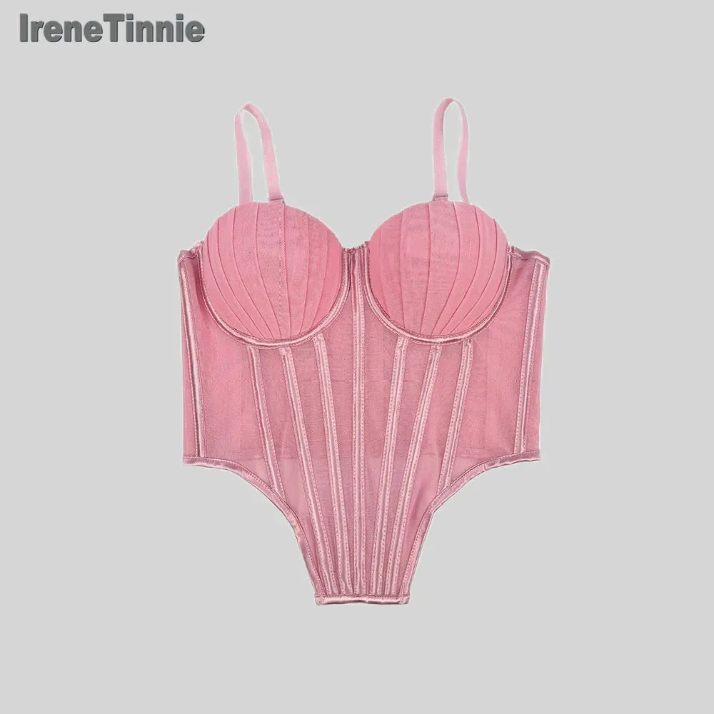 IRENE TINNIE Women's Mesh Transparent Corset - Sexy Fashion Tops 2025