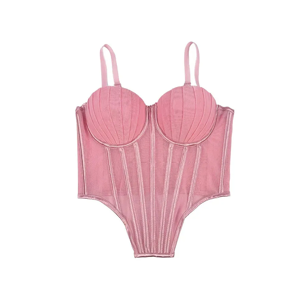 IRENE TINNIE Women's Mesh Transparent Corset - Sexy Fashion Tops 2025