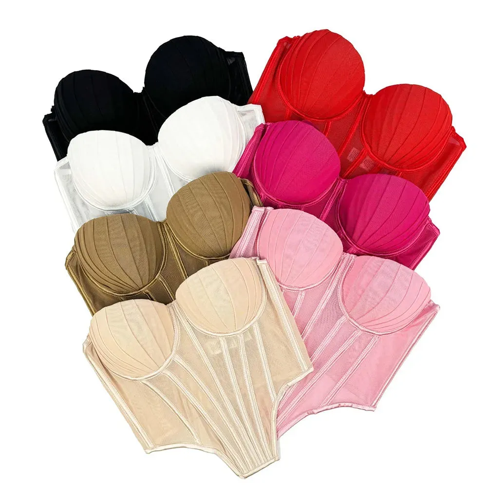 IRENE TINNIE Women's Mesh Transparent Corset - Sexy Fashion Tops 2025