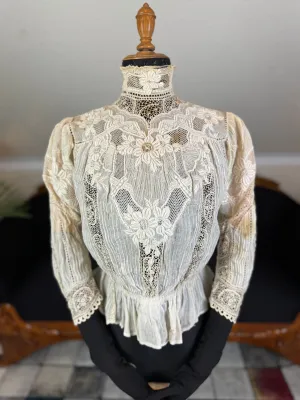 Irish Lace and Whitework Blouse, ca. 1909