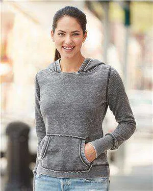 J America Women's Zen Fleece Pocket Hoodie Sweatshirt - 8912
