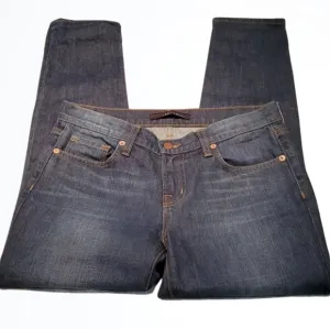 J BRAND Aidan Boyfriend Fit Mid Rise Blue Jeans Ringer Size 25 Waist 30 Inches