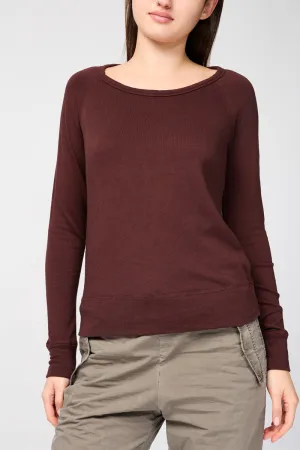 James Perse - Top Classic L/S Raglan - Maroon - Femme