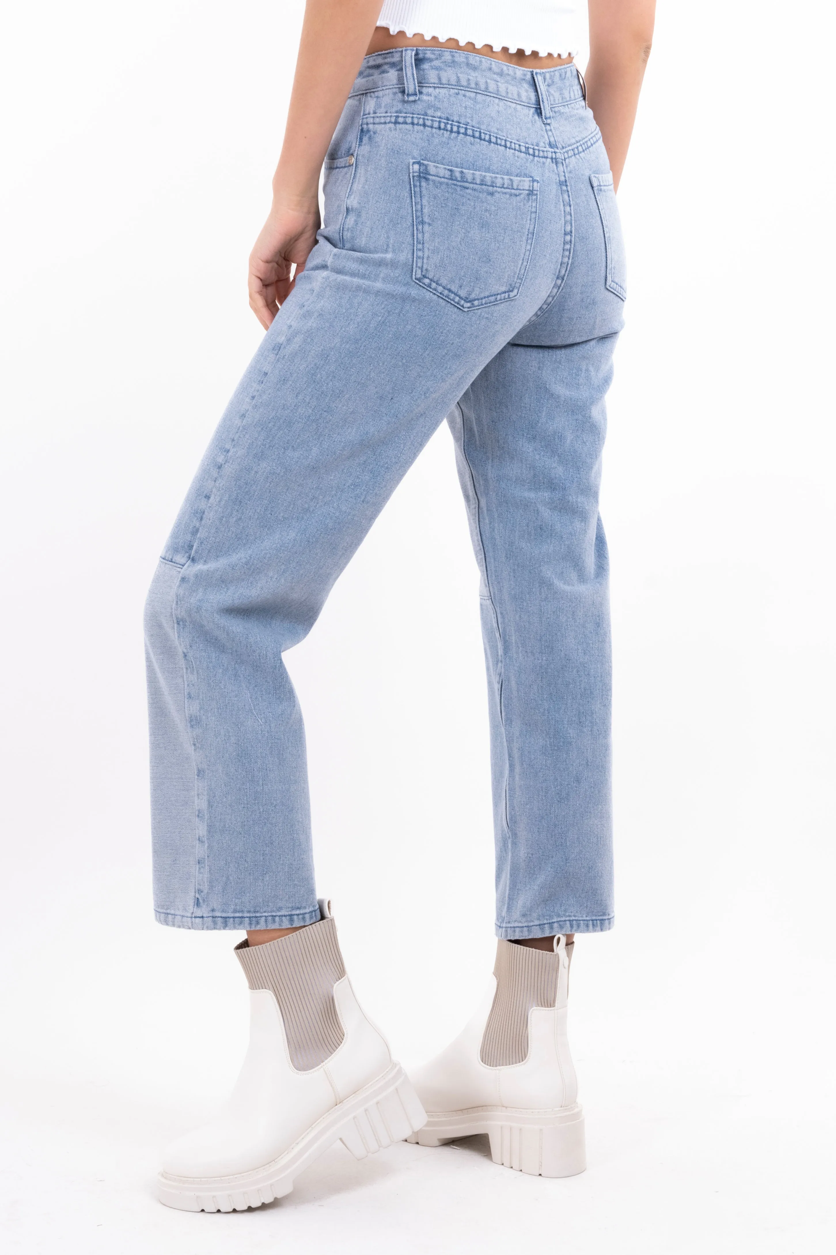 Jeans Mom Bloques Bicolor