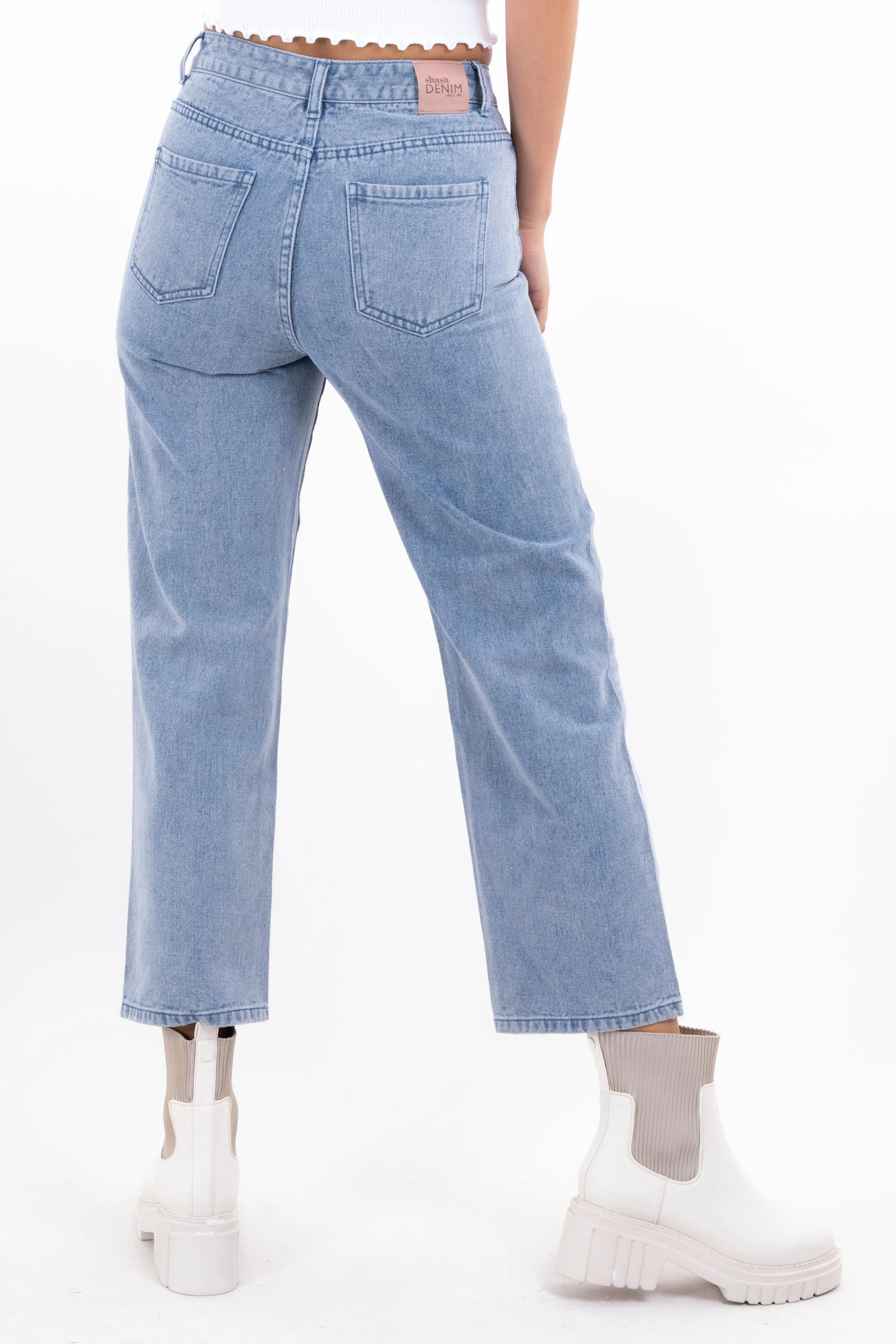 Jeans Mom Bloques Bicolor