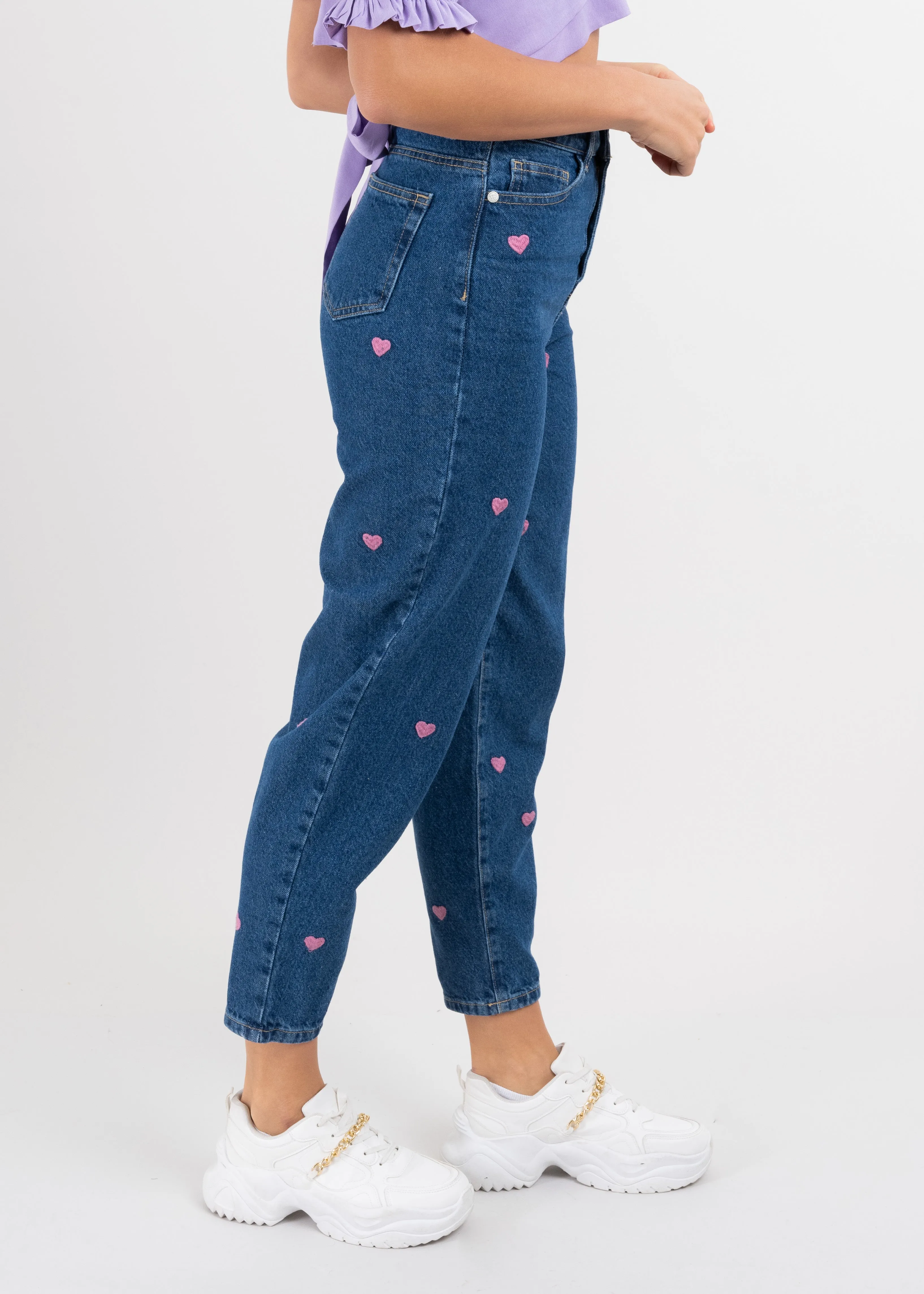 Jeans mom corazones