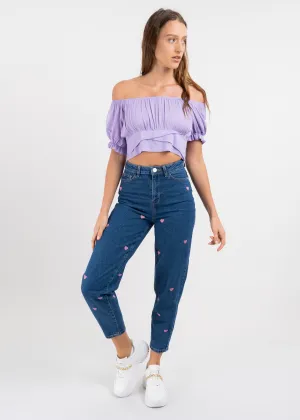 Jeans mom corazones