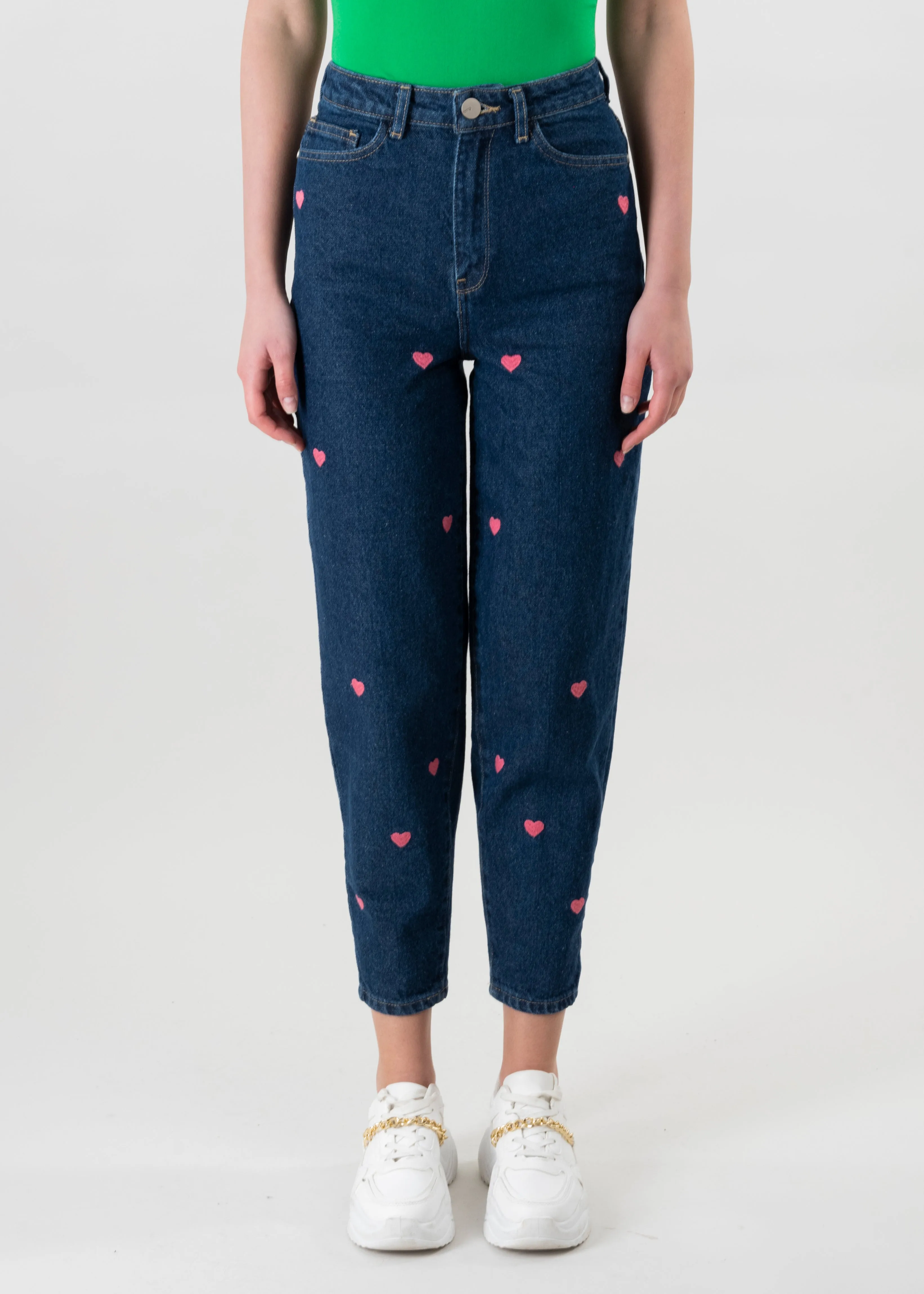 Jeans mom corazones