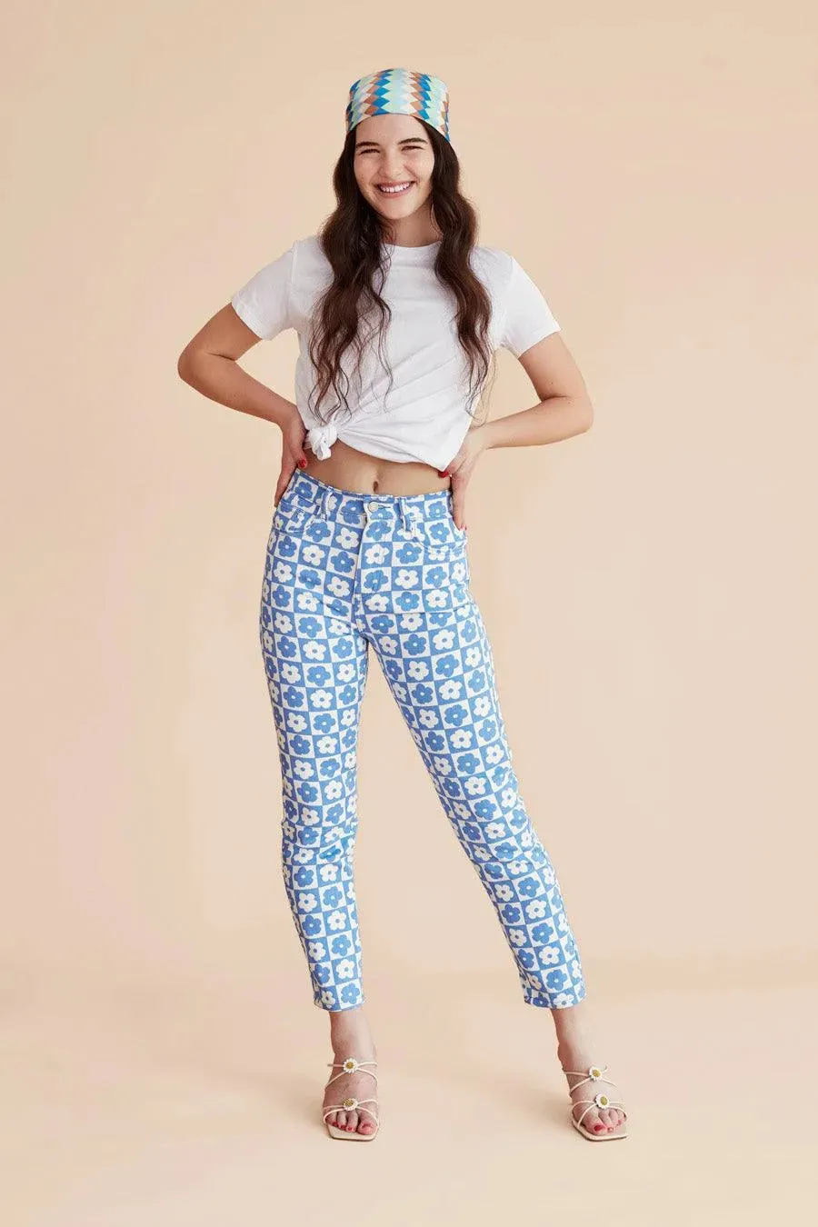 Jeans mom estampado flores