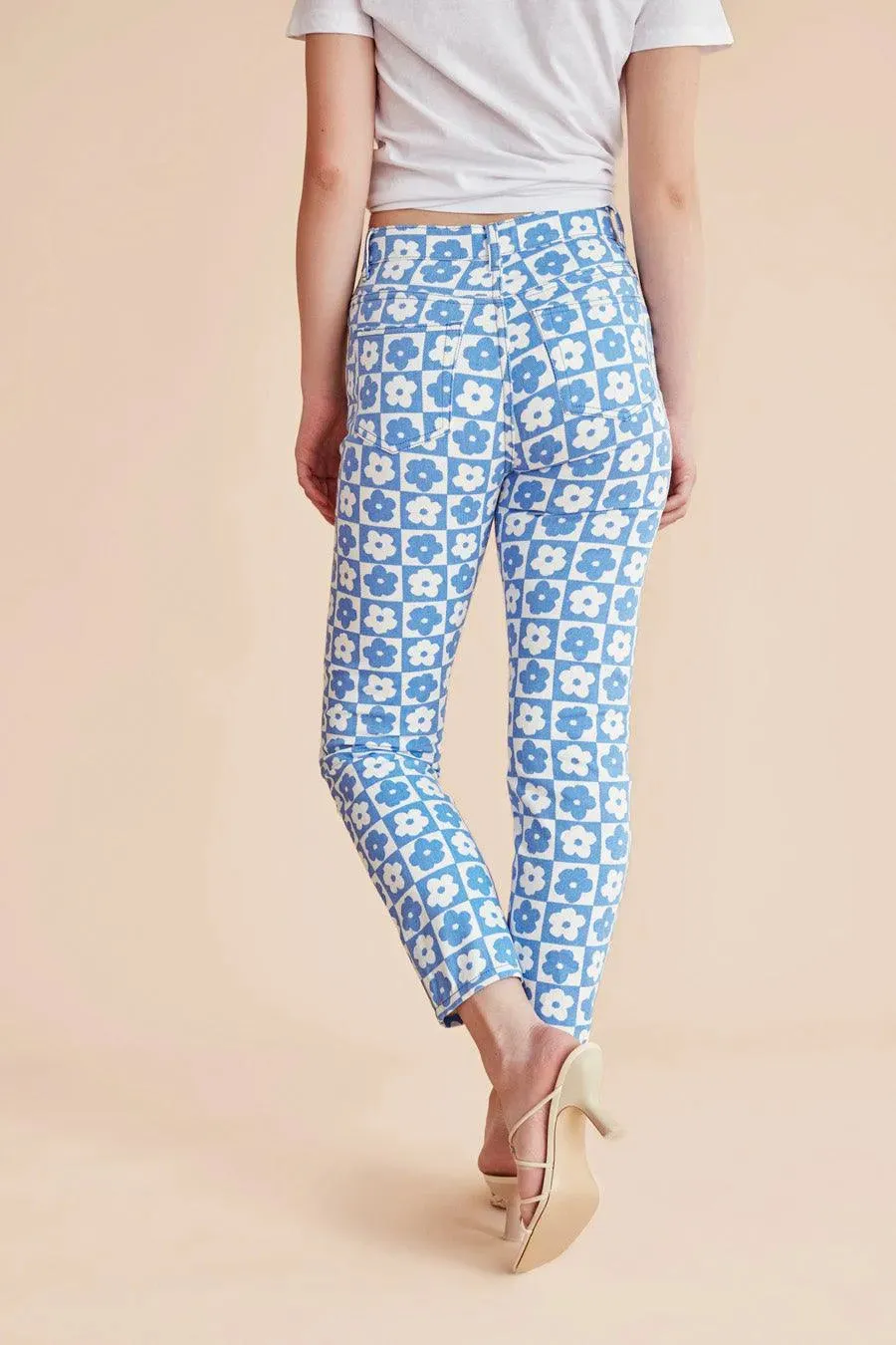 Jeans mom estampado flores