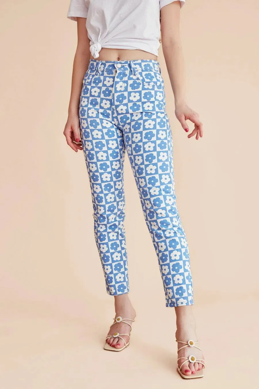 Jeans mom estampado flores