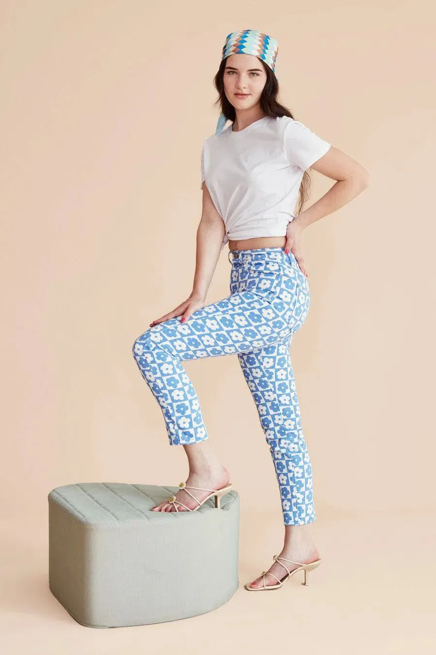 Jeans mom estampado flores