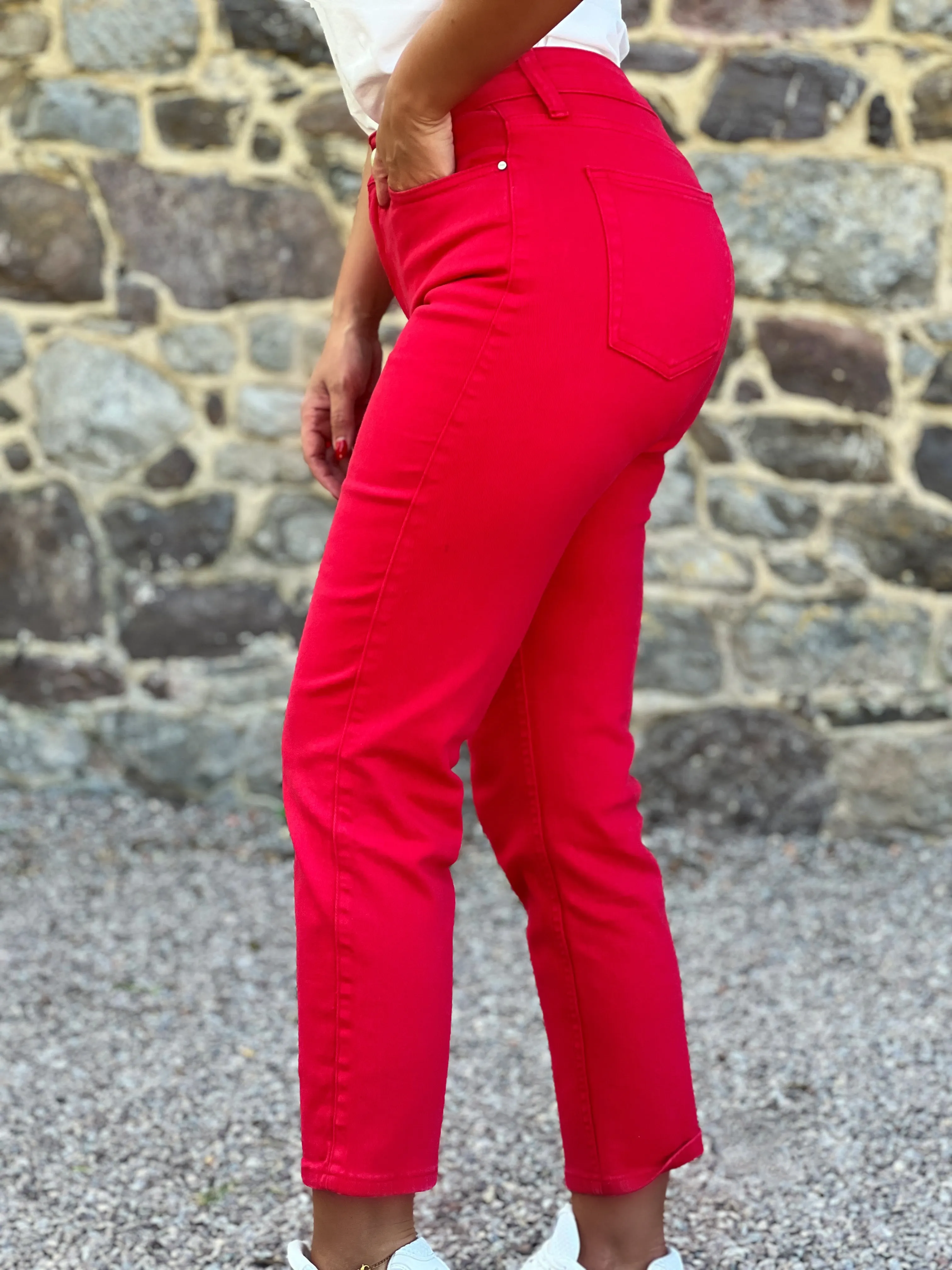 Jeans mom NYNON - ROUGE