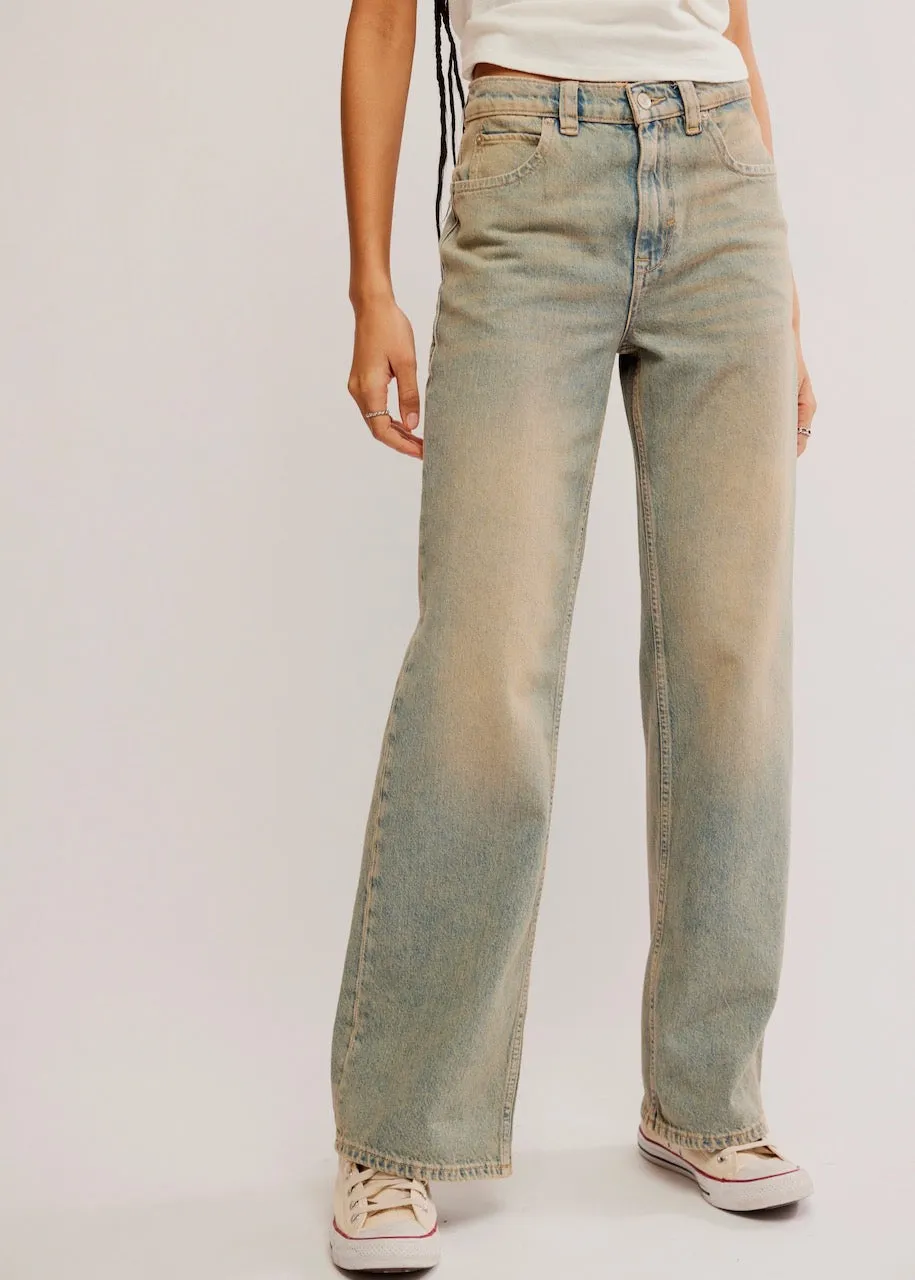 Jeans Tinsley Baggy Hight-Rise in Candy Pop di Free People