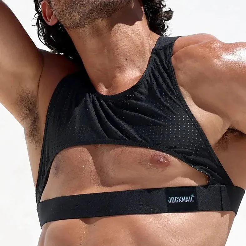JOCKMAIL Men's Mesh Harness Crop Tops