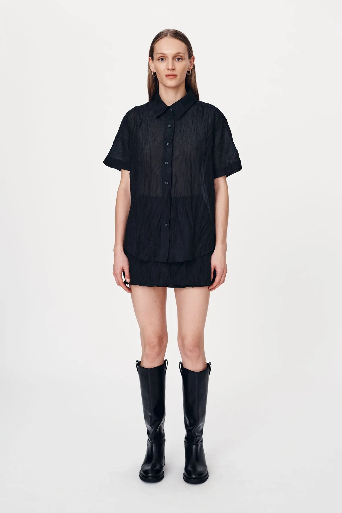 Jole Silk Wrap Skirt Noir