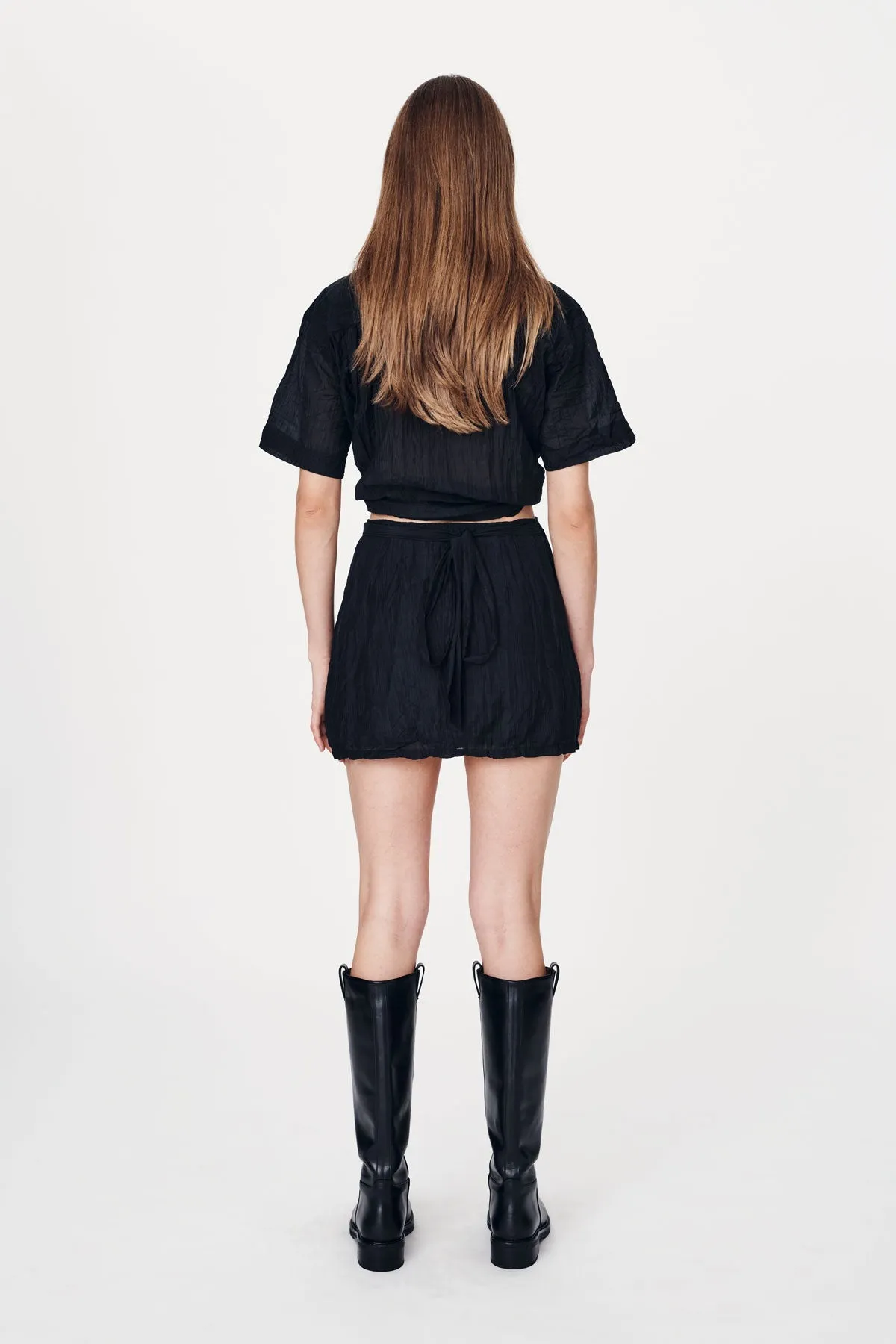 Jole Silk Wrap Skirt Noir