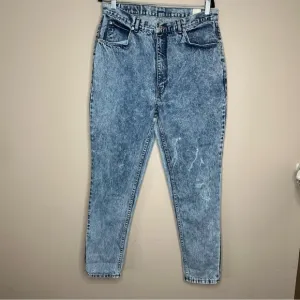 Jordache Basic Vintage Women's Acid‎ Wash High Rise Mom Skinny USA MADE Size 18