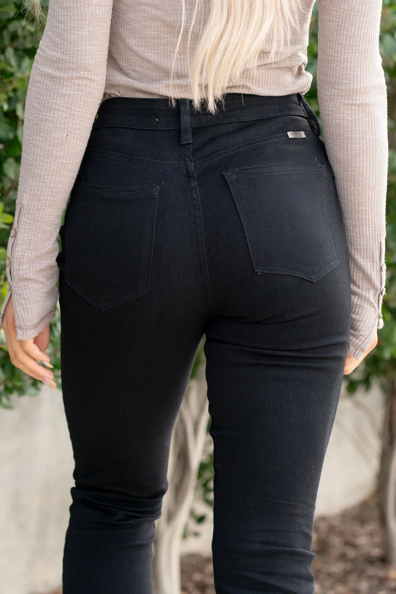 Jovi High Rise Cigarette Straight Leg in Black