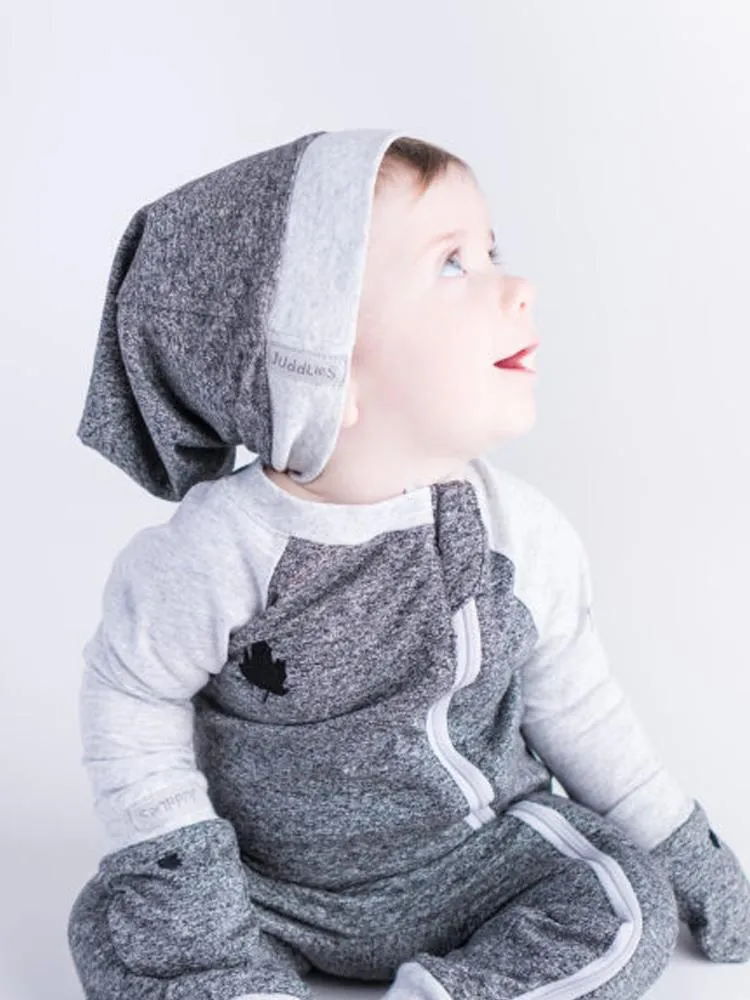 Juddlies - Organic Graphite Grey/Black Slouchy Baby Hats - Raglan Collection - Pack of 2