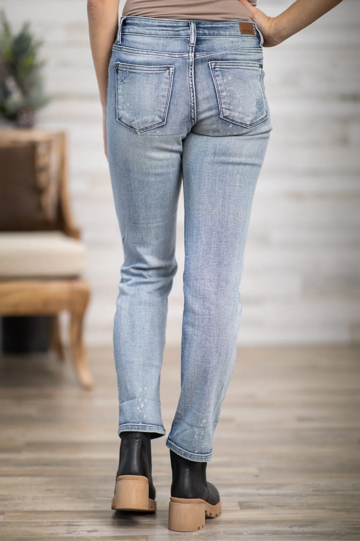 Judy Blue Bleached Distressed Boyfriend Jeans