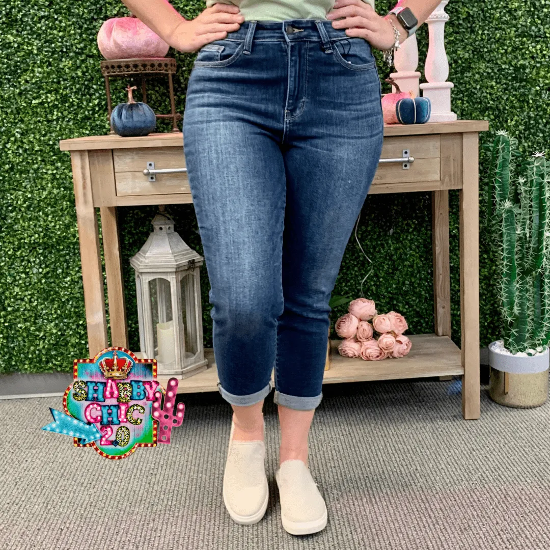 Judy Blue Cropped Slim High Waist Dark Wash Jean