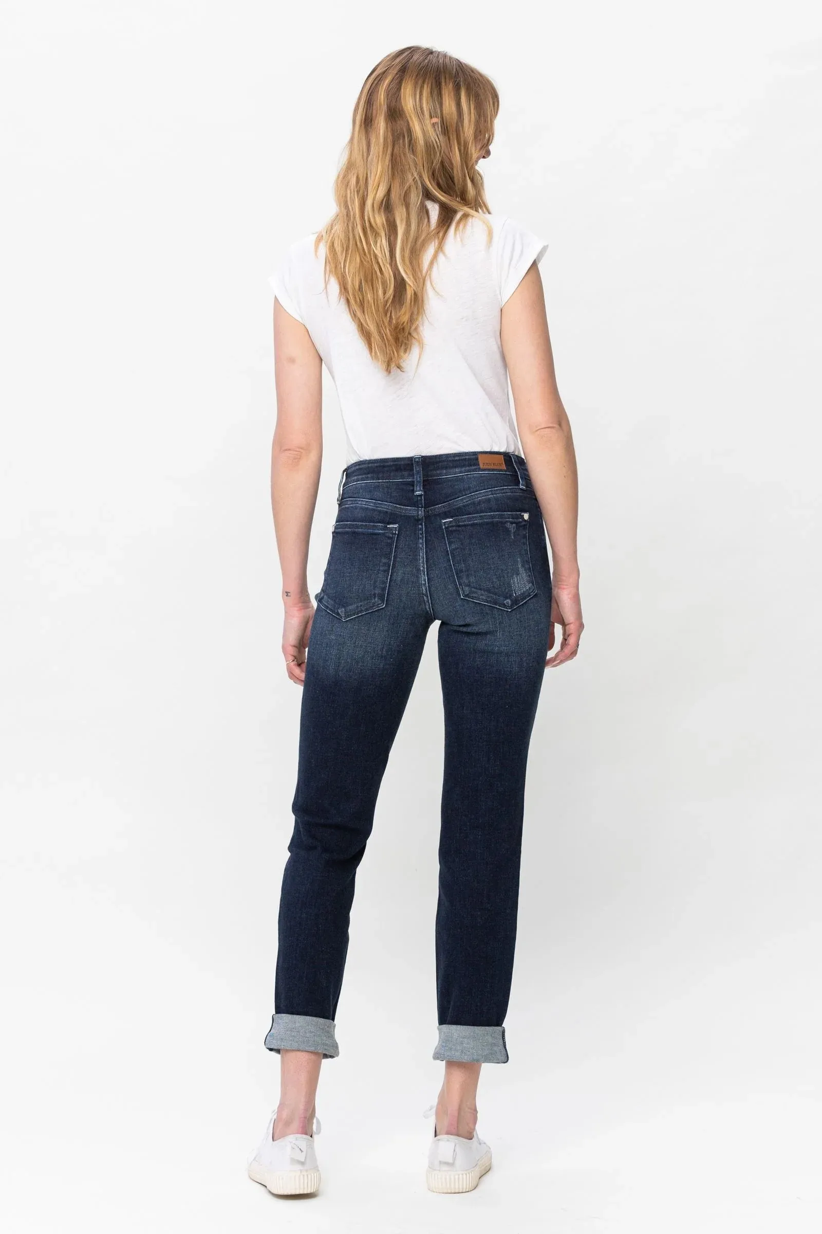 Judy Blue MR Stitched Destroy Double Cuff Boyfriend Jean
