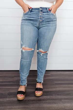 JUDY BLUE The Traveler Button Fly Denim