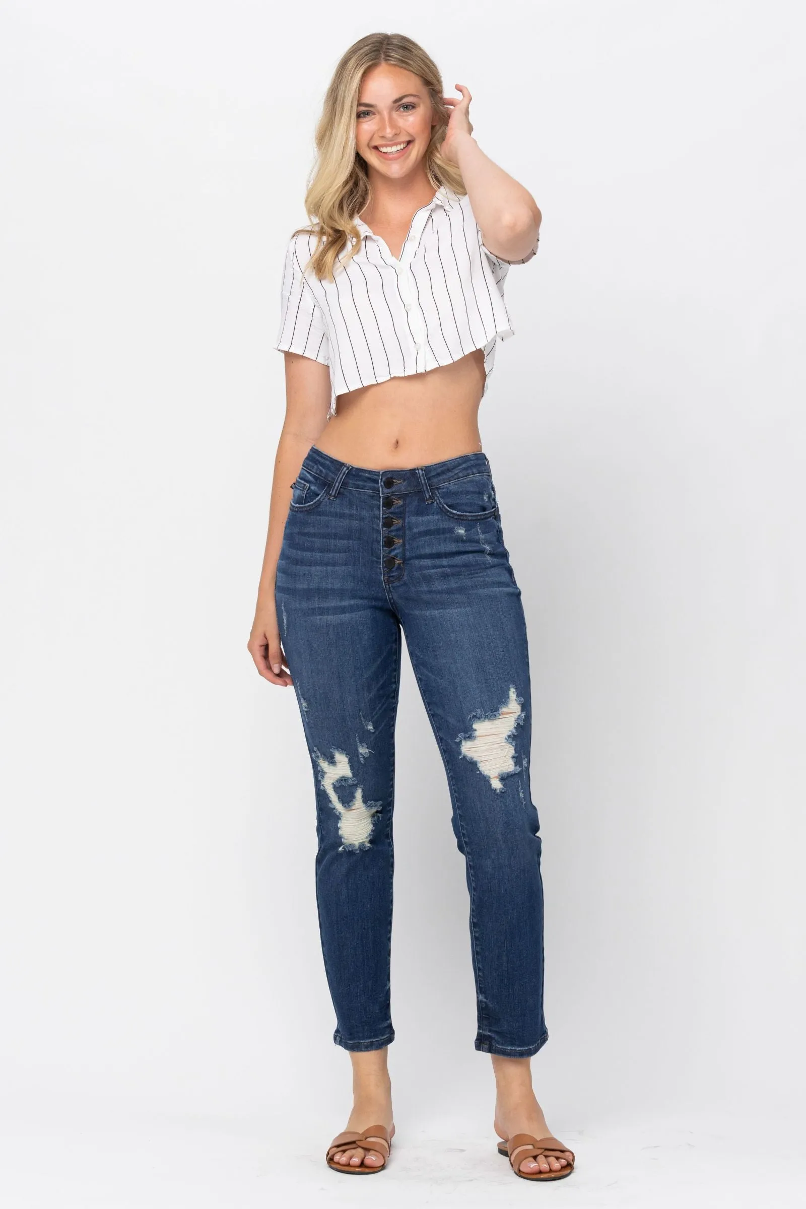 Judy Blue | Zoey | Button Fly Boyfriend Fit