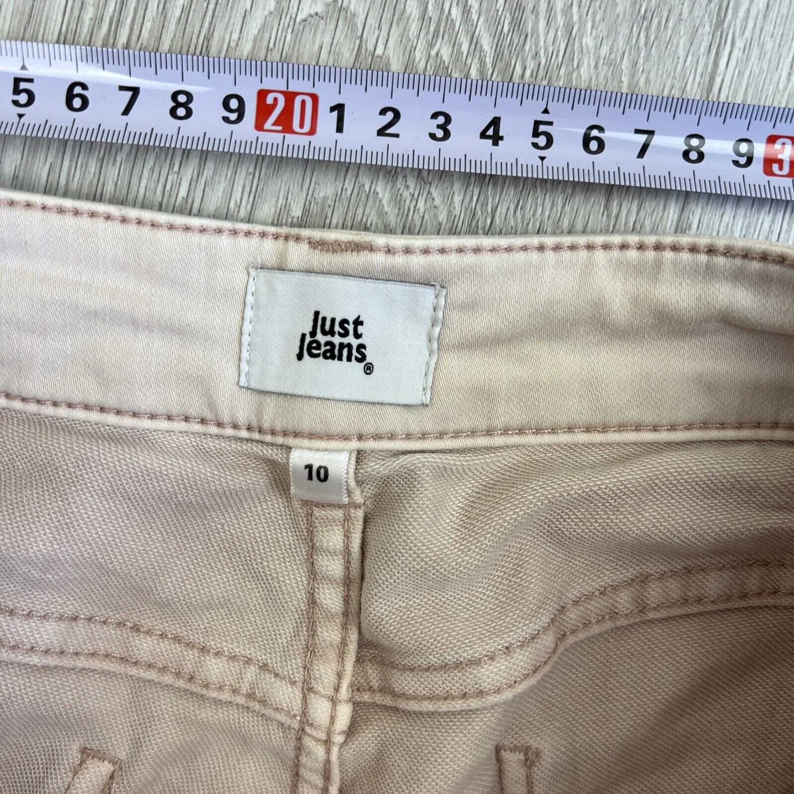 Just Jeans Womens Beige Amaze Knit Denim High Rise Boyfriend Jeans Size 10