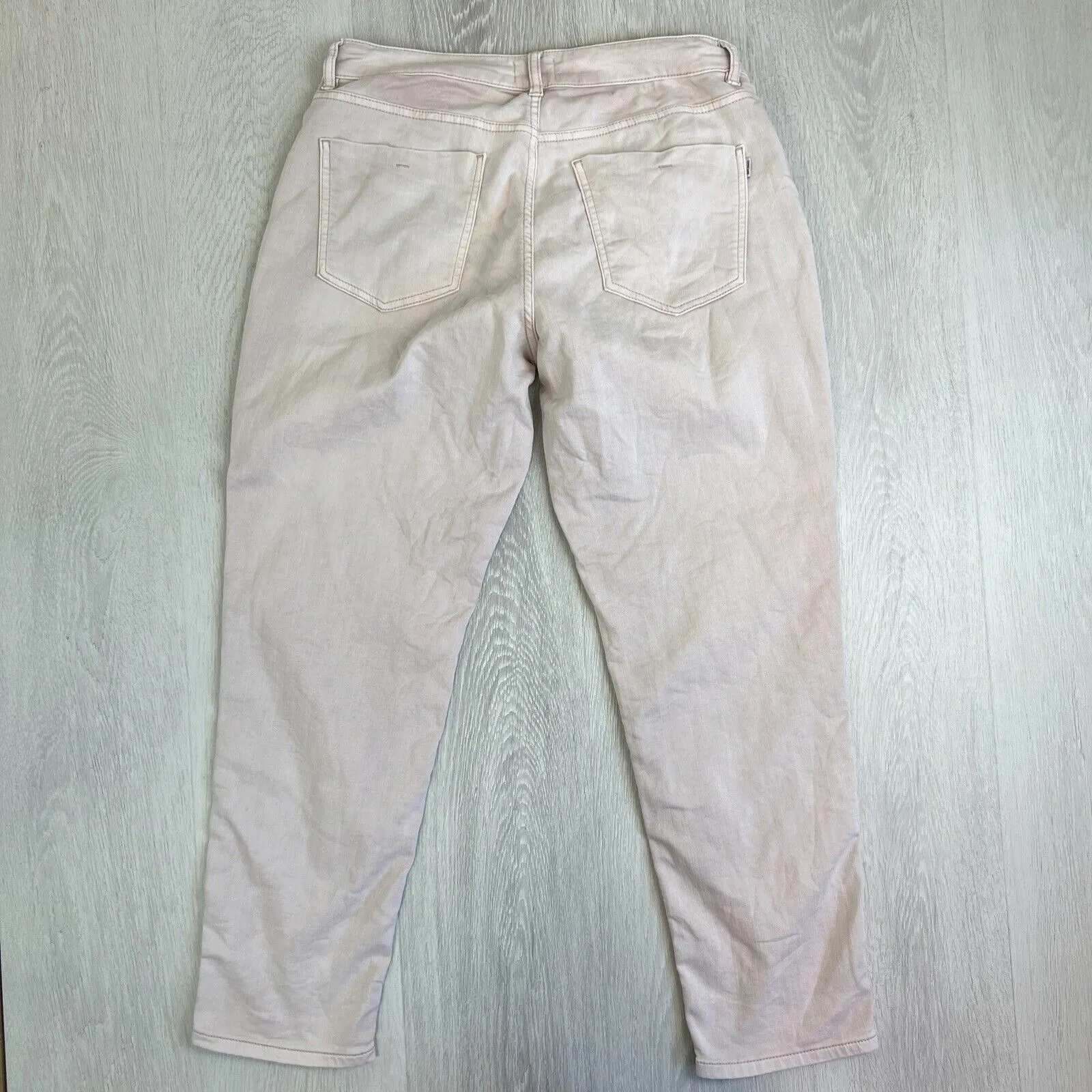 Just Jeans Womens Beige Amaze Knit Denim High Rise Boyfriend Jeans Size 10