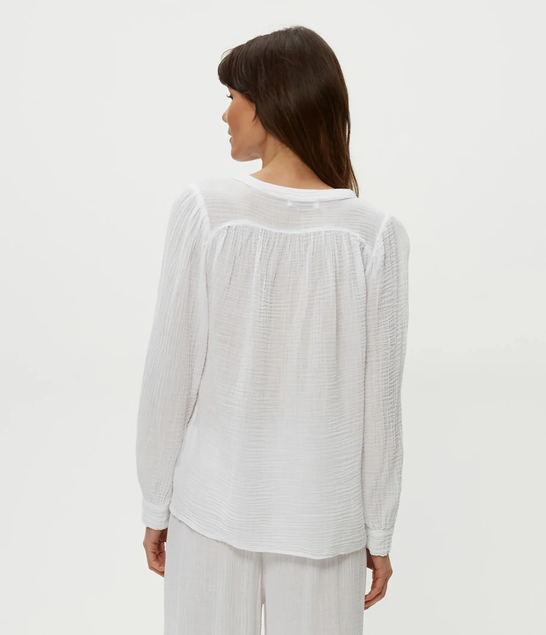 Kacey Peasant Top - White