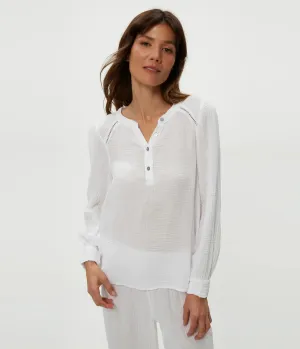 Kacey Peasant Top - White