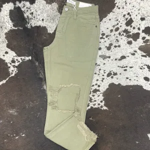 Kancan Olive Mom Jeans