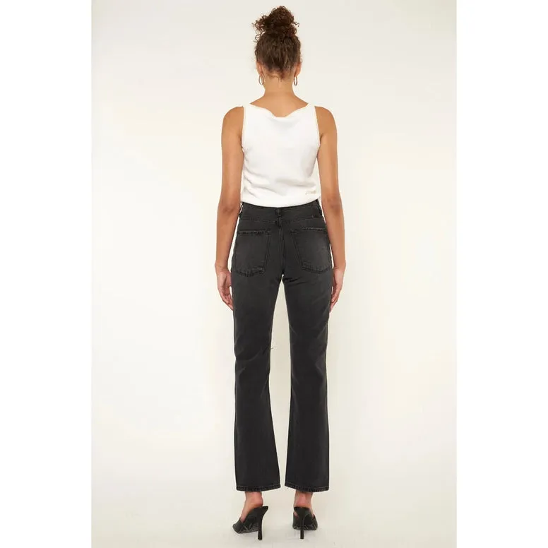 Kancan Ultra High Rise 90's Boyfriend Jean Black Stone Wash
