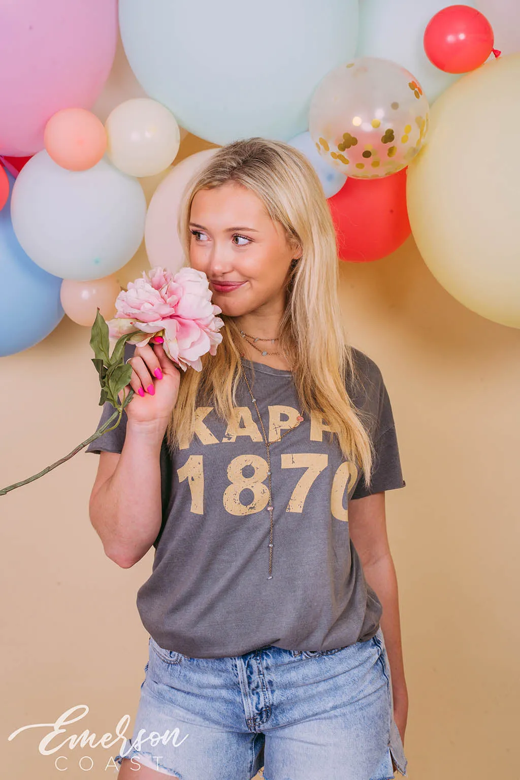 Kappa Kappa Gamma Grey Slouchy Tshirt