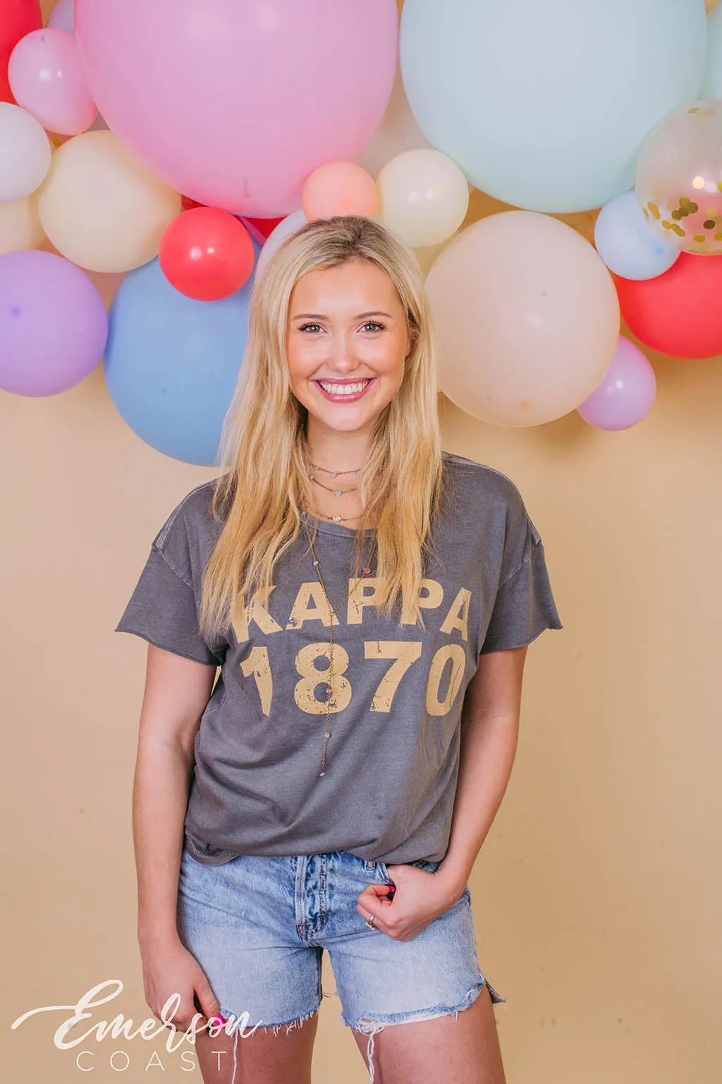 Kappa Kappa Gamma Grey Slouchy Tshirt