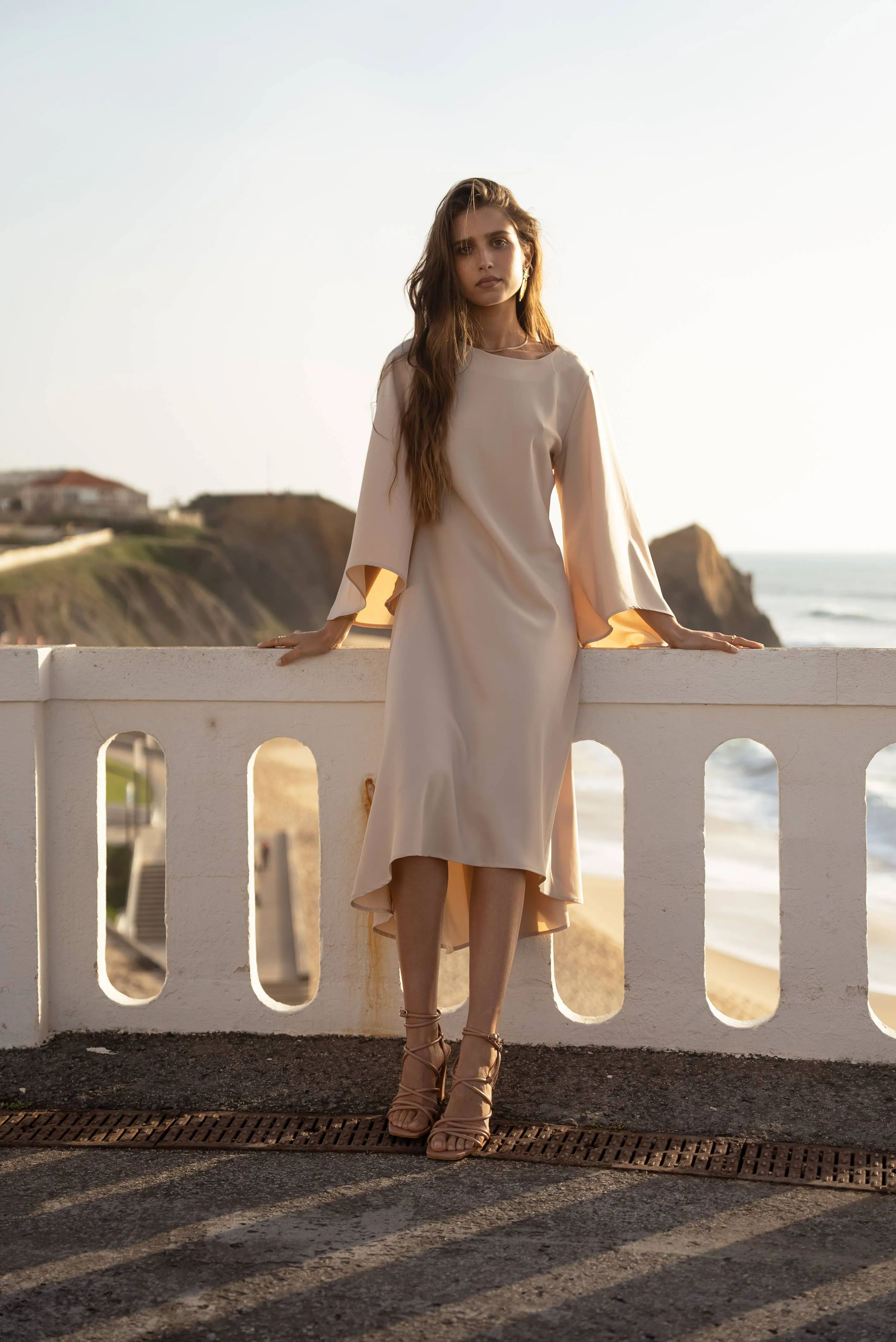 Kate Midi Dress in Silky Satin