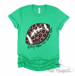 Kelly Green Friday Nights and Stadium Lights Leopard Football Shirt / It's GameDay Football Leopard Print Shirt / Football Shirt / Football Mom