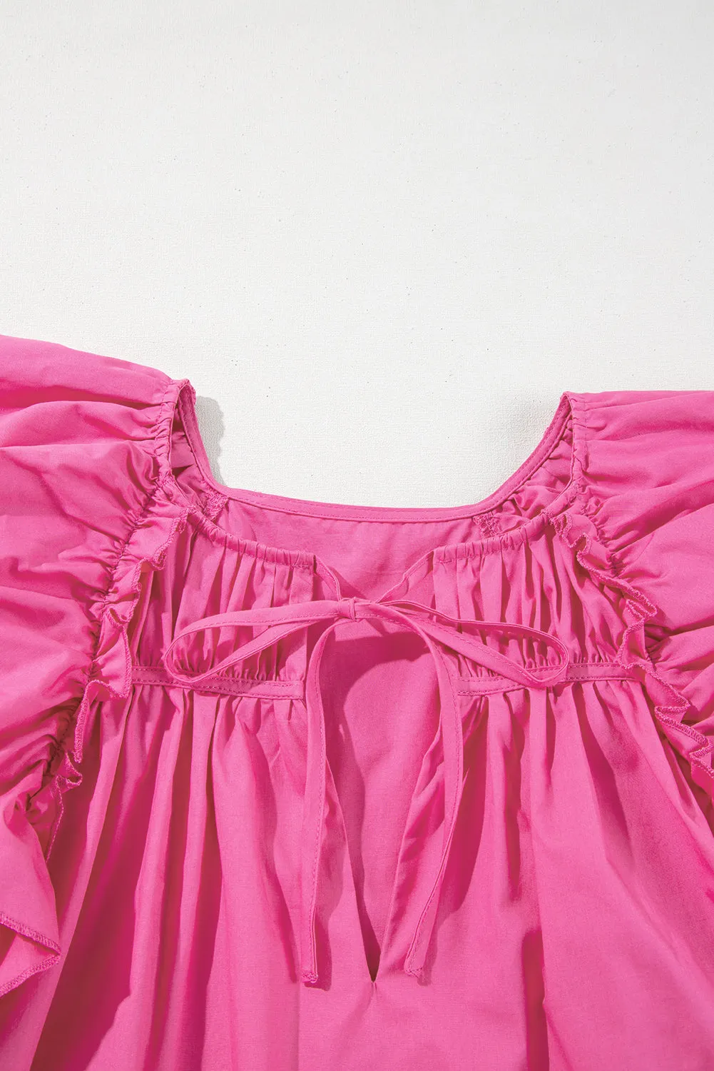 Kendall Ruffled Pink Shirred Blouse