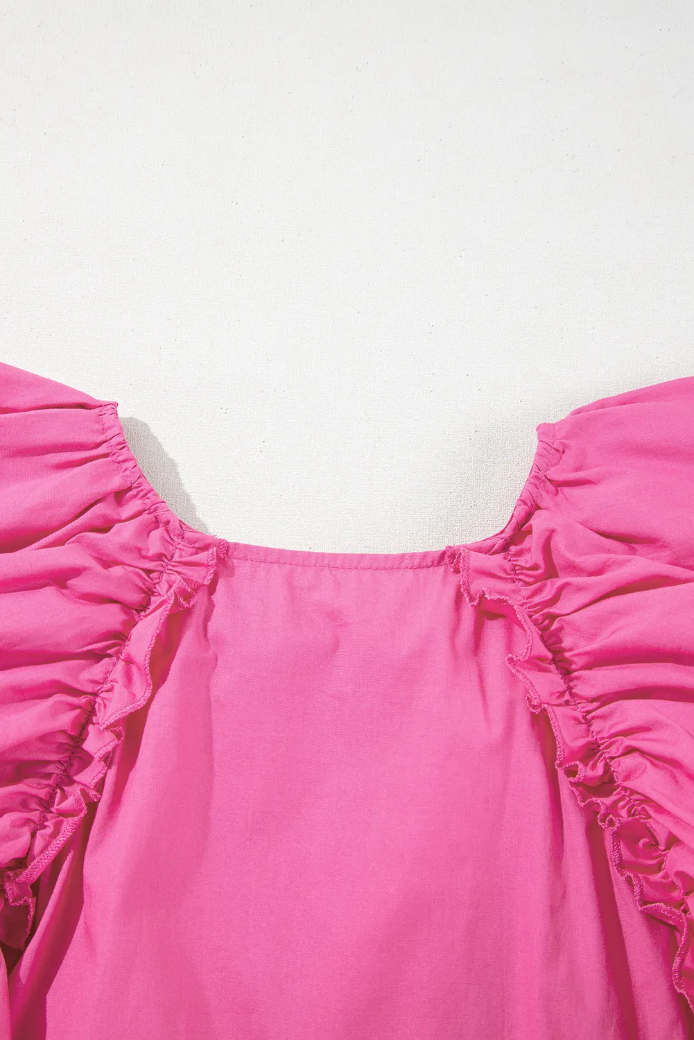 Kendall Ruffled Pink Shirred Blouse