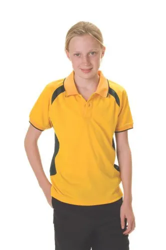Kids Air Flow Contrast Raglan Mesh Polo
