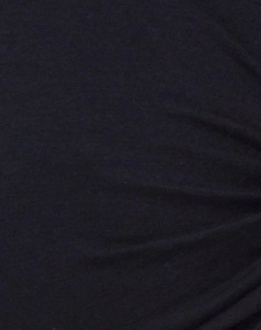Knotie Longsleeve Crop Top in Black
