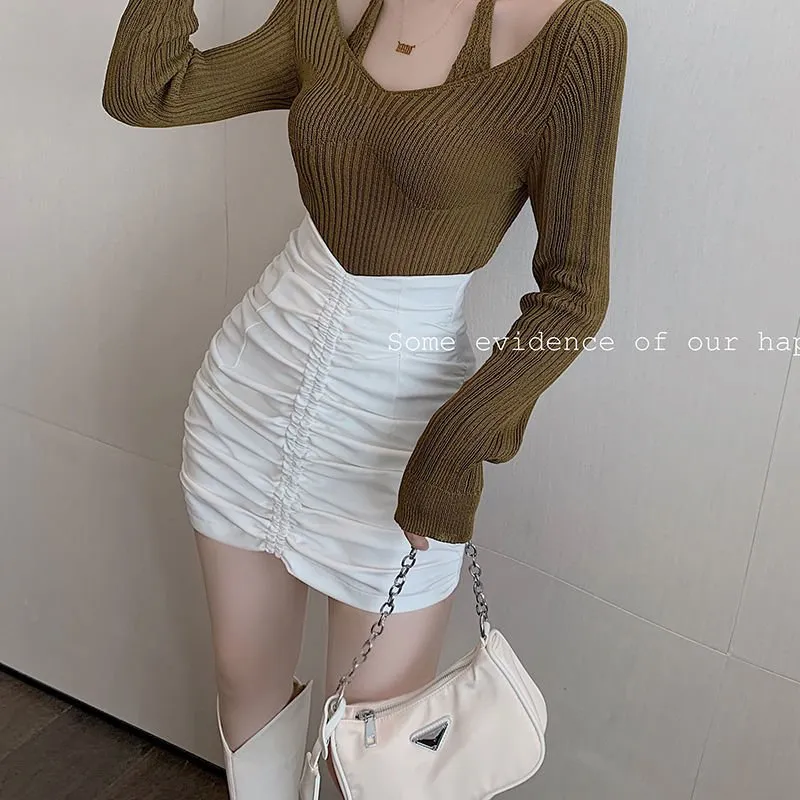 Korean High-waisted A-line Skirt