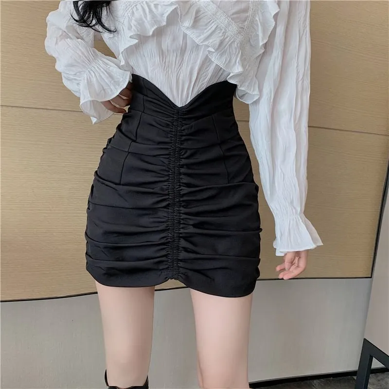 Korean High-waisted A-line Skirt
