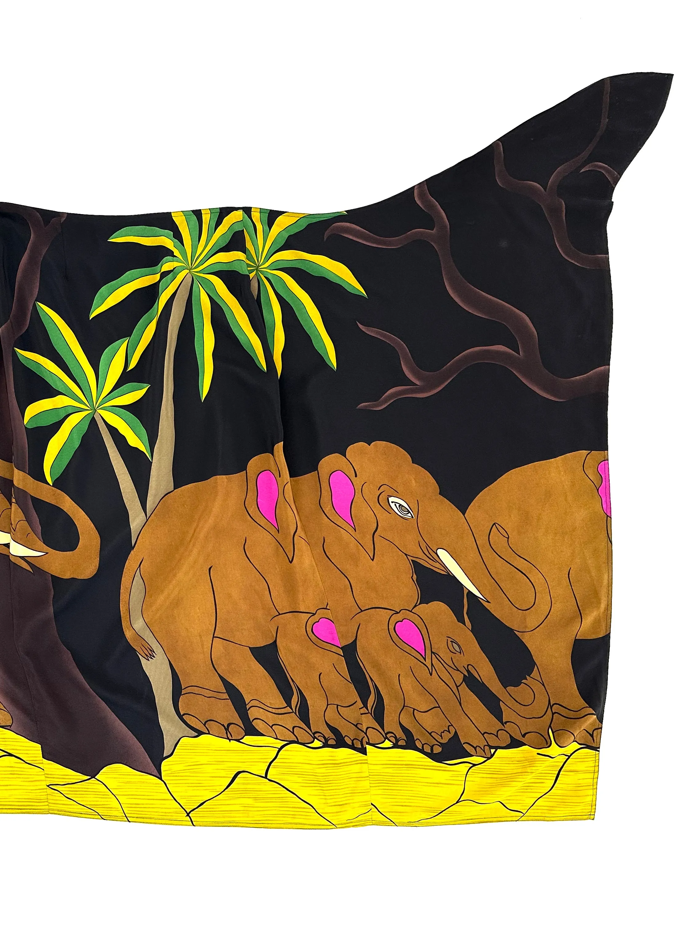 Krizia Silk Jungle Print Skirt